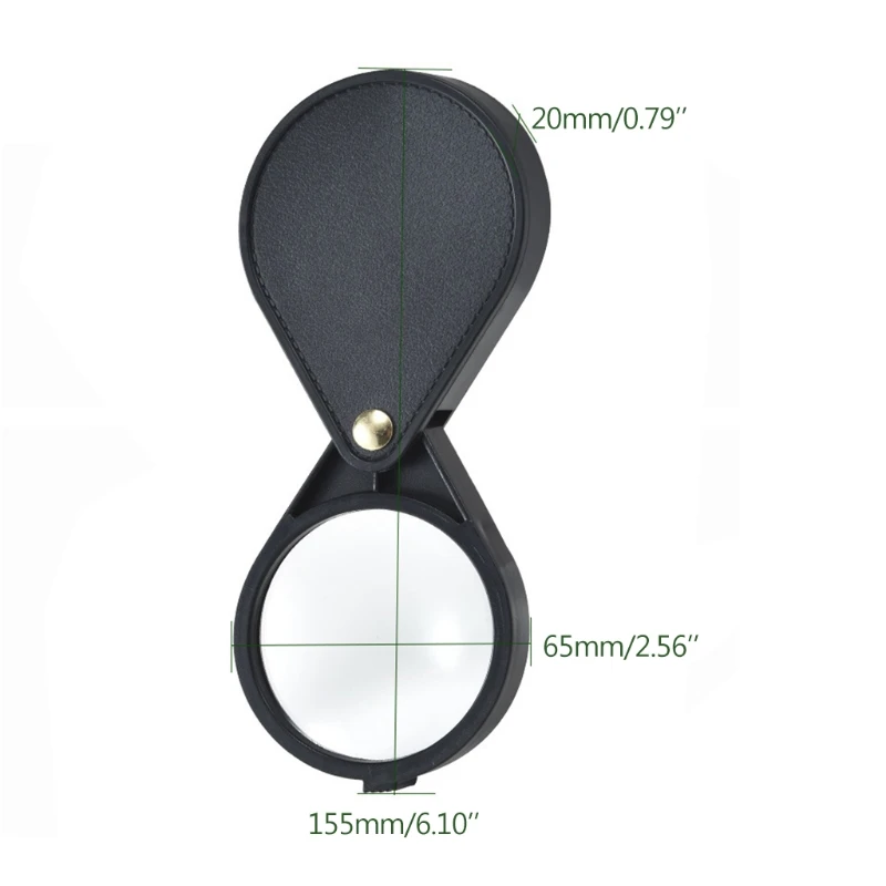 Mini lenti d'ingrandimento portatili 10X pieghevoli per lente d'ingrandimento portachiavi 2.56''Diameter Loupe Drop Shipping