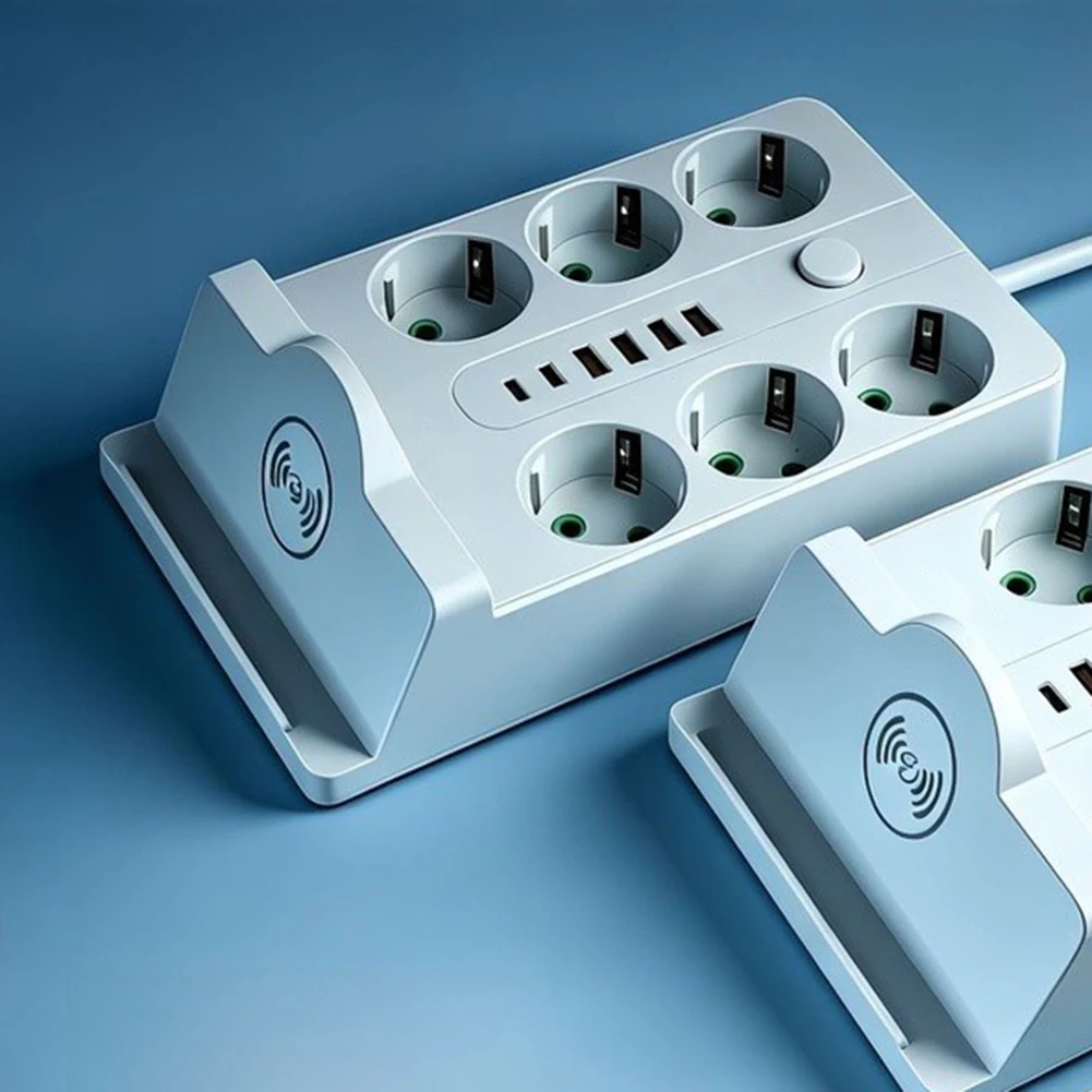 for Power Strip Multi Device Charging Station 12-in-1 Power Strip Dual USB-C Ports Overload Protection System Space-saving