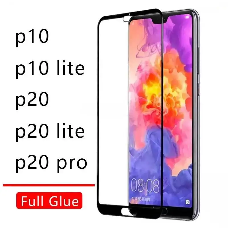 

Case On For Huawei P20 Lite Pro P10 Cover Full Glue Tempered Glass Honor P 10 20 P10lite P20lite Light Phone Screen Protector 9H