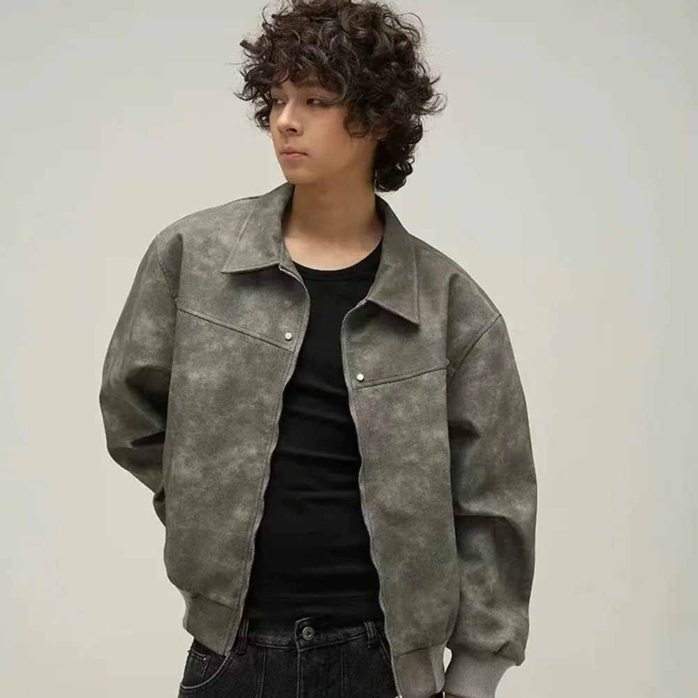 سترة بسحاب بياقة من الجلد الصناعي باللون البني من تيسكو - ملابس خارجية كاجوال للارتداء اليومي للرجال