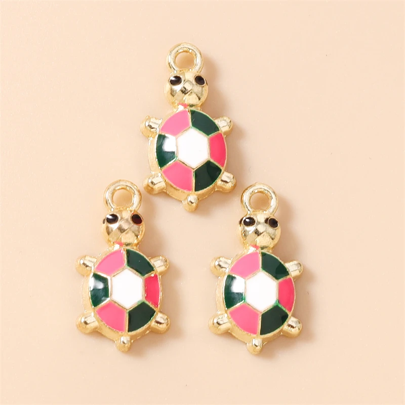 20 Stück 10 x 18 mm Cartoon-Anhänger mit bunten Emaille-Tiermotiven, Schildkröten-Anhänger für die Schmuckherstellung, Halsketten, Ohrringe, DIY-Bastelzubehör – Detail 10