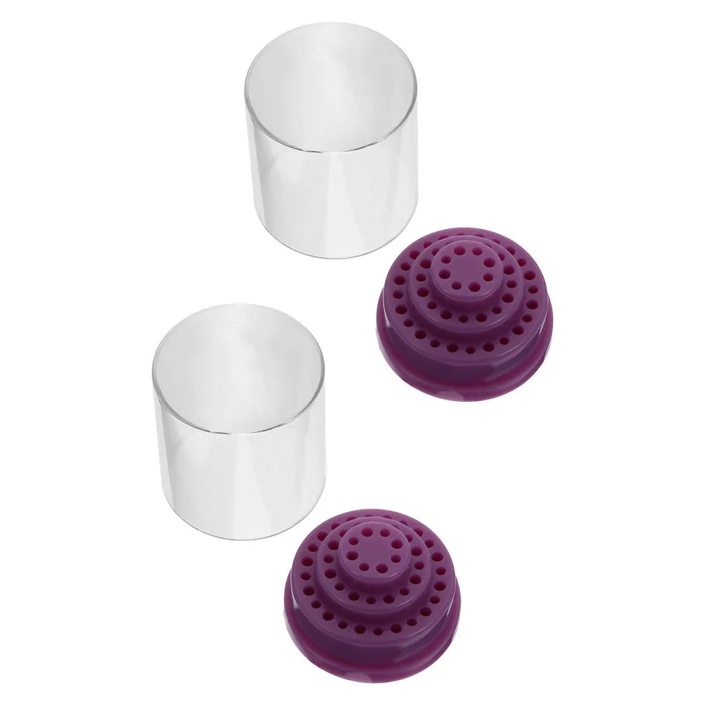 2 stuks nagelboor opbergdoos transparant premium PP manicure accessoire organisator voor desktop stofdichte displayhouder