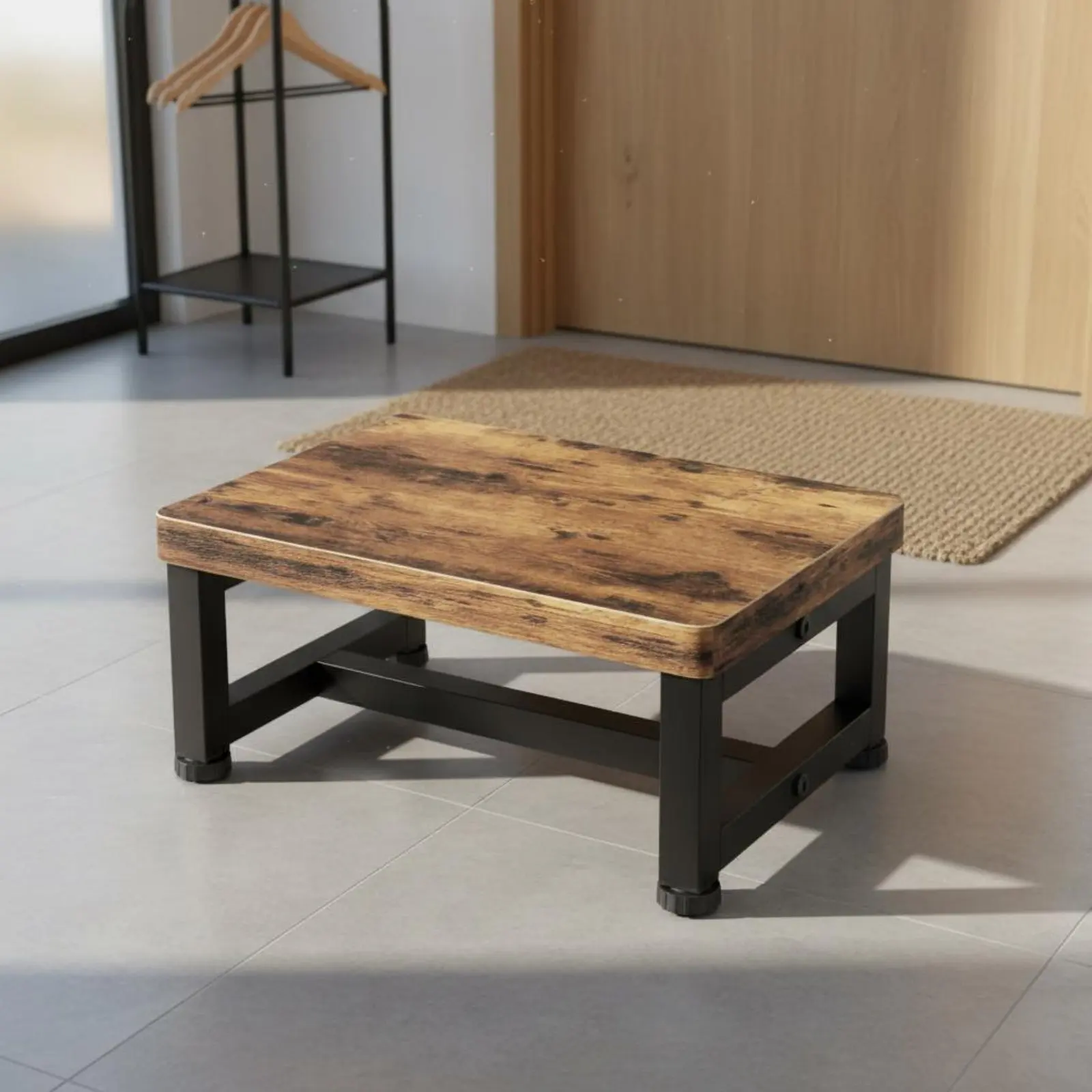 

Bedside Step Stool High Weight Capacity Entryway Shoe Stool Sturdy Duty Footstool Non-Slip Feet Bed Steps Space-Saving