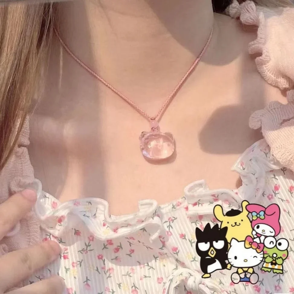 Miniso Necklaces Sanrio Hellokitty Personality Clavicle ChainsLight Luxury Niche Pendants A Girls Best Friends Birthday Presents