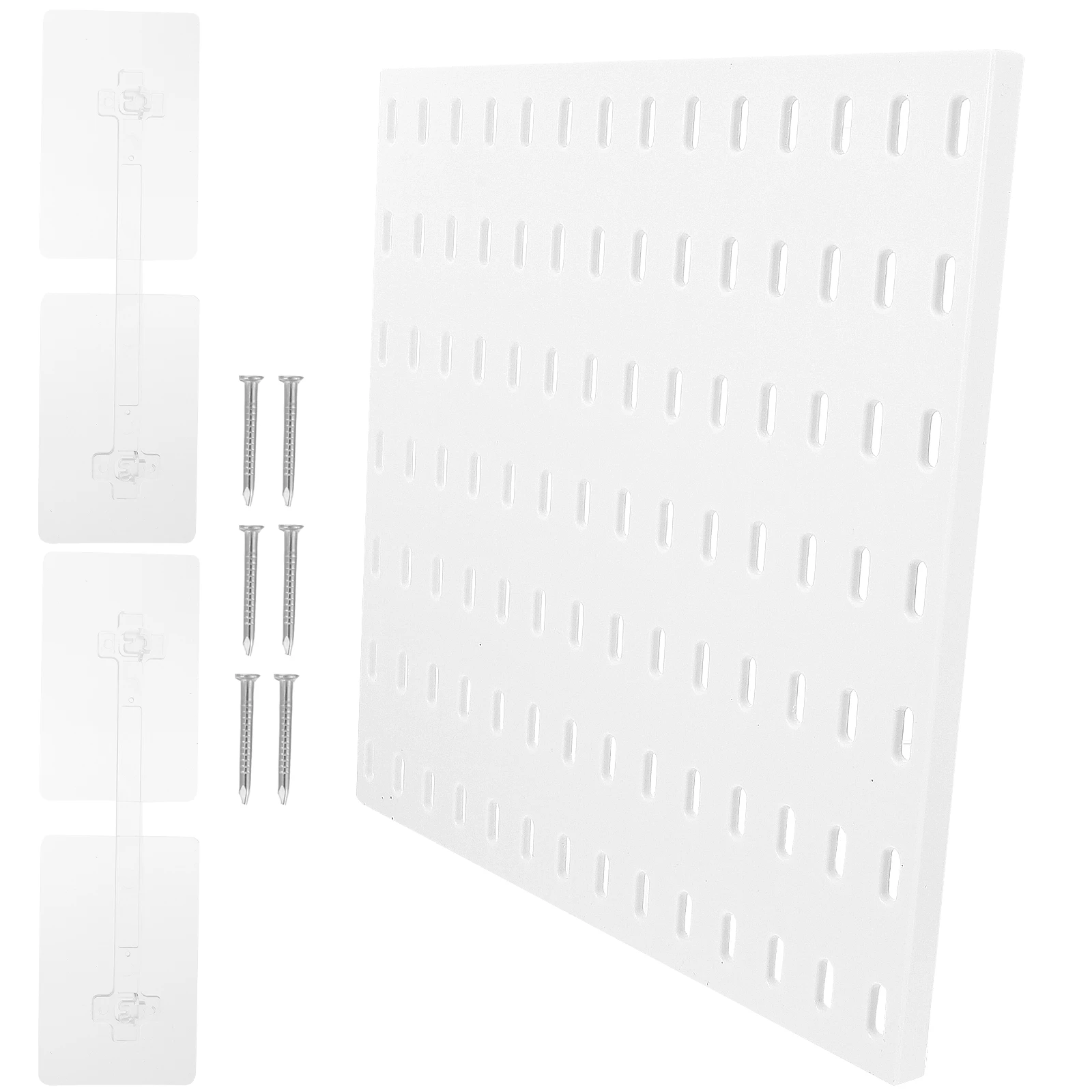 

Plastic Wall Mounted Storage Rack White Bathroom Sundries Hole Board Shelf Punch Free Hanging Long Term Bedroom Kitchen