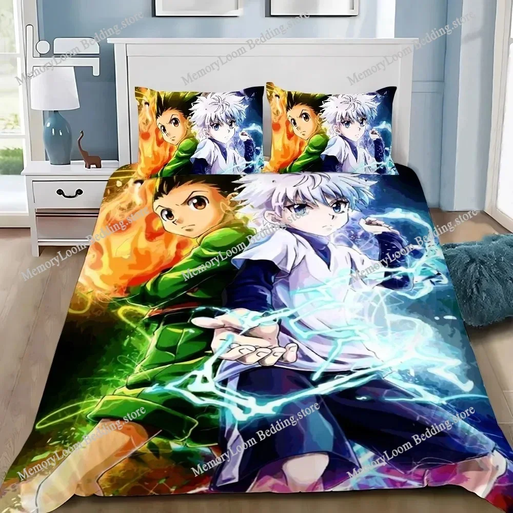 3D Printing Trendy Soft Hunter×Hunter Anime Bedding Set Duvet Cover Pillowcase Comforter King/Queen Size Boys Adult Bed Set