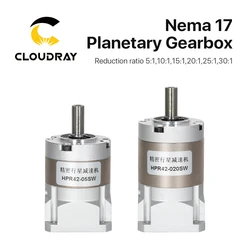 Cloudray Nema 17 Stepper Standard Round Precision Planetary Reducer Gearbox  With Ratio 5:1 10:1 15:1 20:1 25:1 5mm Input