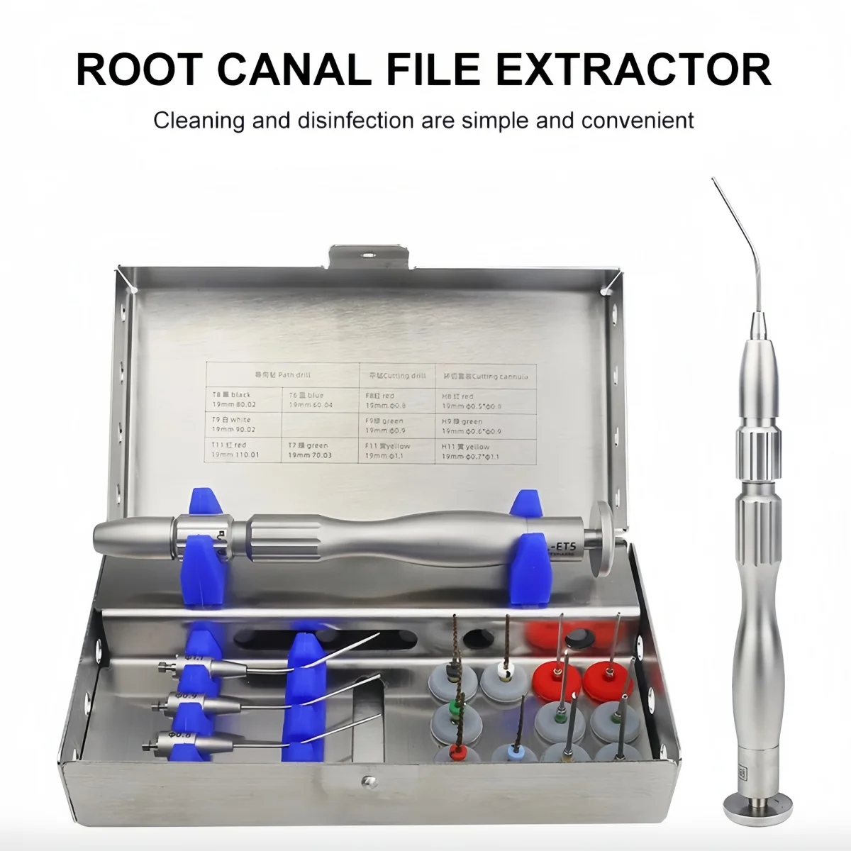 1 Set Dental Instrument Root Canal Extractor Endodontic Files Extractor Broken File Removal Kit Stainless Steel Nickel Titanium