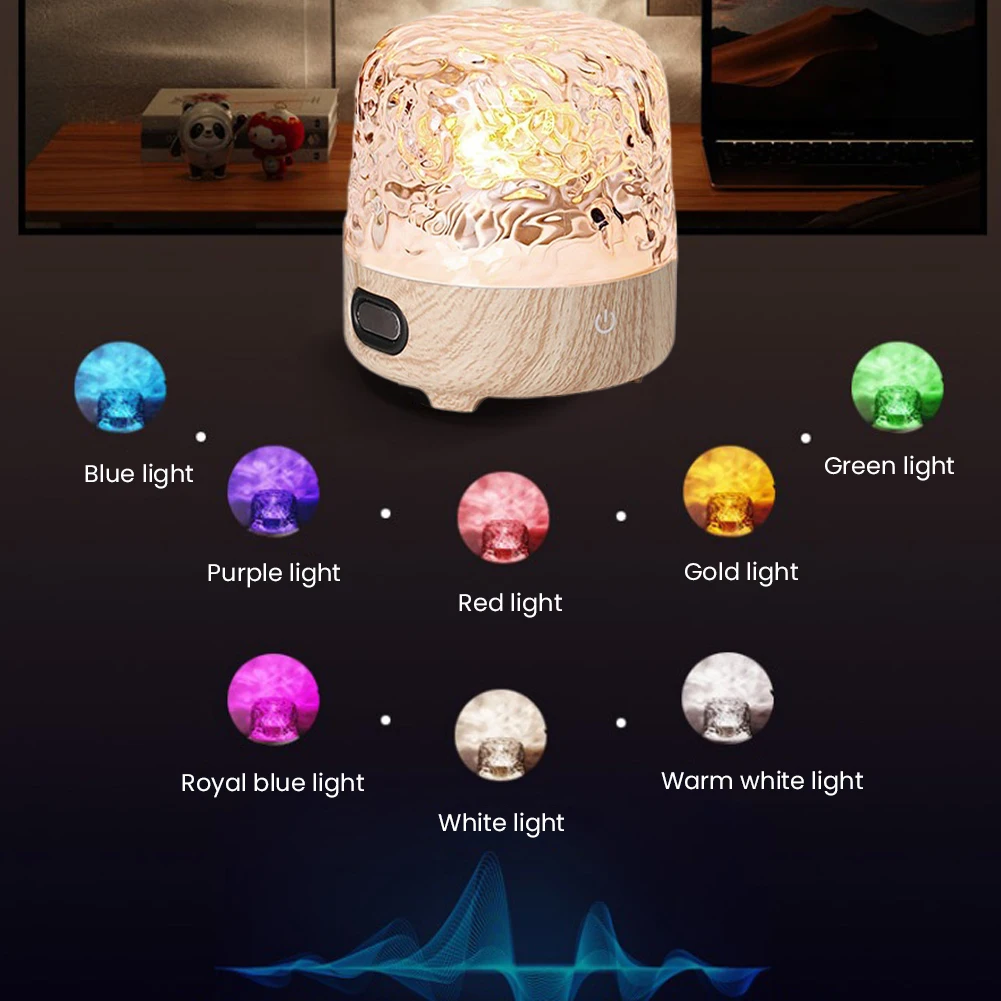 Water Ripple Ambient Lighting 16 Color Remote Control Night Light with BT Speaker Dynamic Ocean Wave Lamp LED Projector Lights