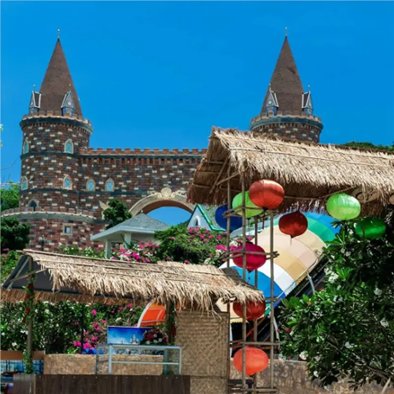 ABLK 4X Mexican Tikis Hut Grass Skirt Roof Tikis Bar Grass Duck Blind Thatch Tikis Roll Palm Palapa Straw,300X50cm