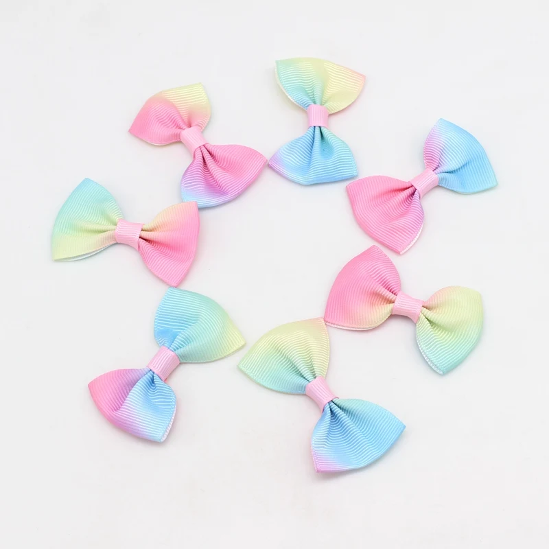 20pcs /lot 35mm-60mm Macaron color Bows Wedding Party Ribbon Cake Clothing Decoration Scrapbooking DIY Crafts Supplies