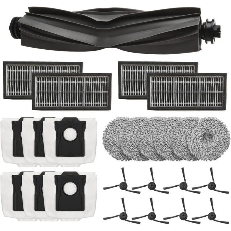 A39T-For MOVA P10 Pro Ultra Compatible Main Brush Side Brushes Filter Mop Cloth Dust Bags Replacement Kit For Robot Vacuum Clean