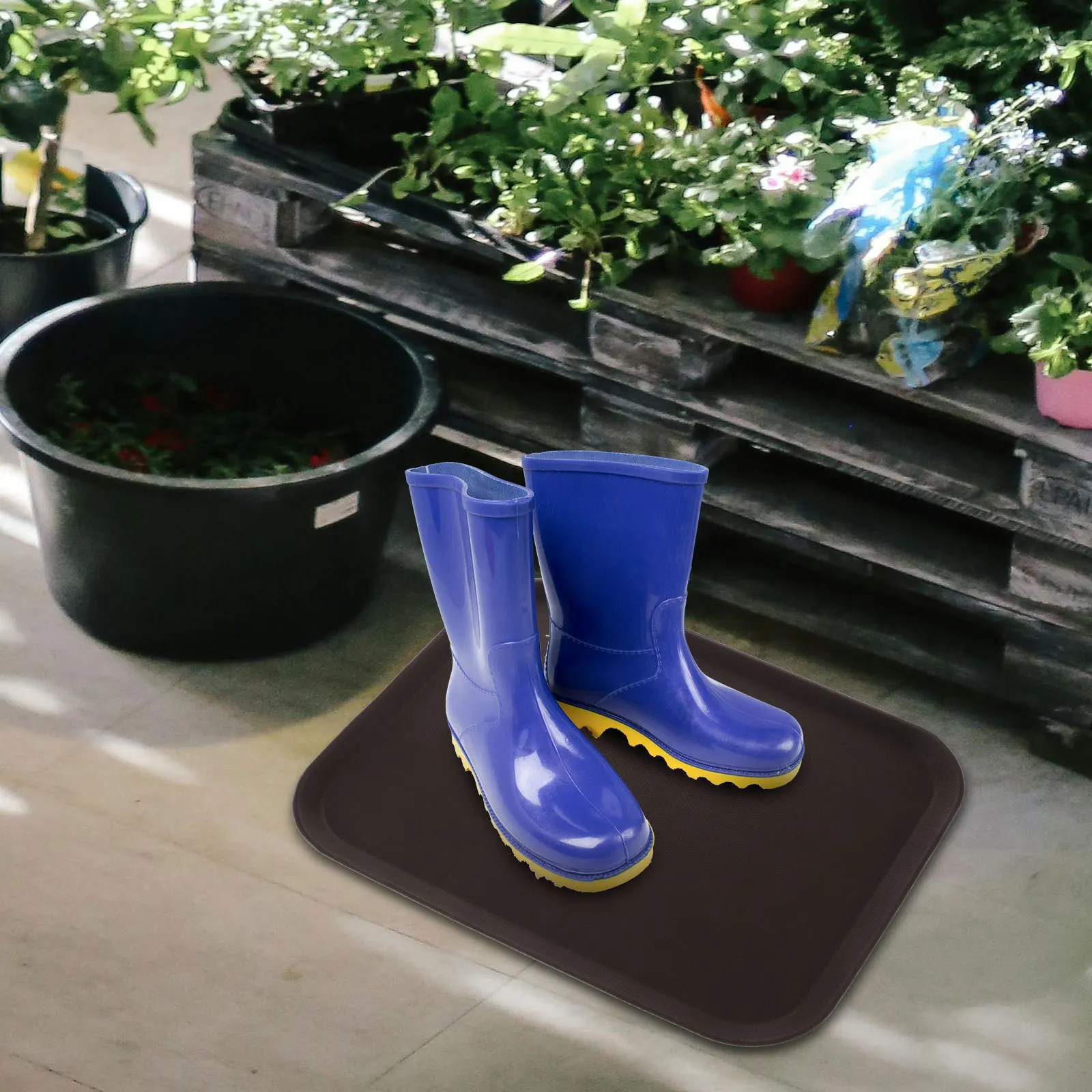 

Plastic Outdoor Shoe Tray Multipurpose Boot Plate Large Capacity Non-Slip Household Entryway Shoes Storage Mat Tray for Mudroom