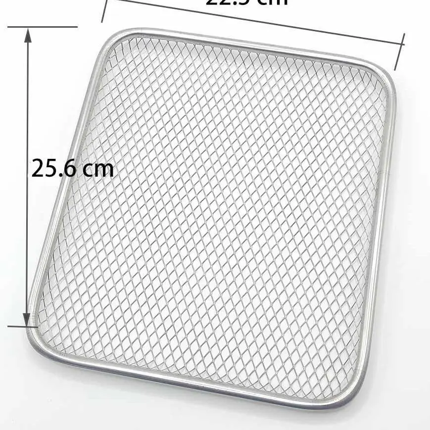 Stainless Steel BBQ Grill Mesh Mat 25.6x22.3cm Rectangle Nonstick Barbecue Net Replacement Cooling Rack For Outdoor Camping