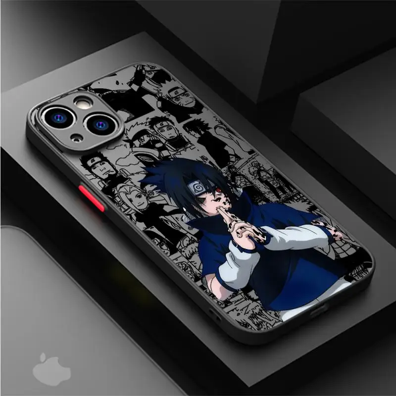 Cool Anime NARUTOS Case For Apple iPhone 15 11 14 13 12 Pro 7 XR X XS Max 8 Plus 6 6S SE 2022 15Pro Black Matte Phone Funda