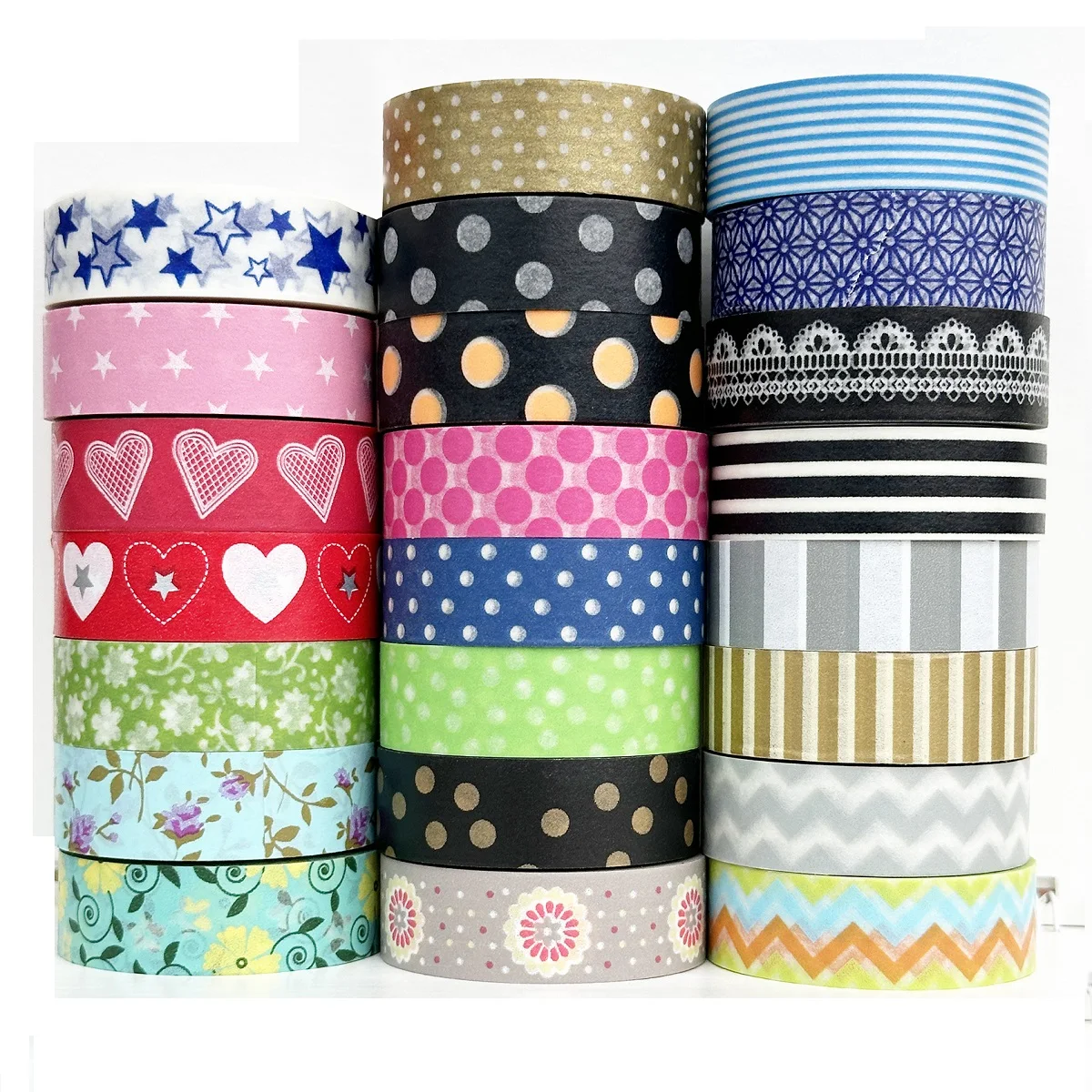 Classic quality 10m washi tape stars / heart-shaped / dots / flower / stripes for scrapbooking decoration