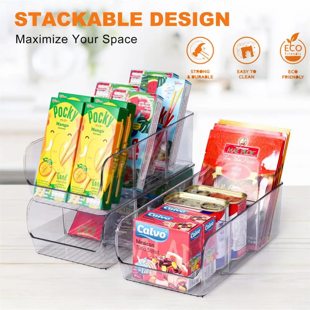 Food Storage Containers Pantry Organizer Transparent Kitchen Storage Organization For PET Refrigerator Storage Box Spice Pouches