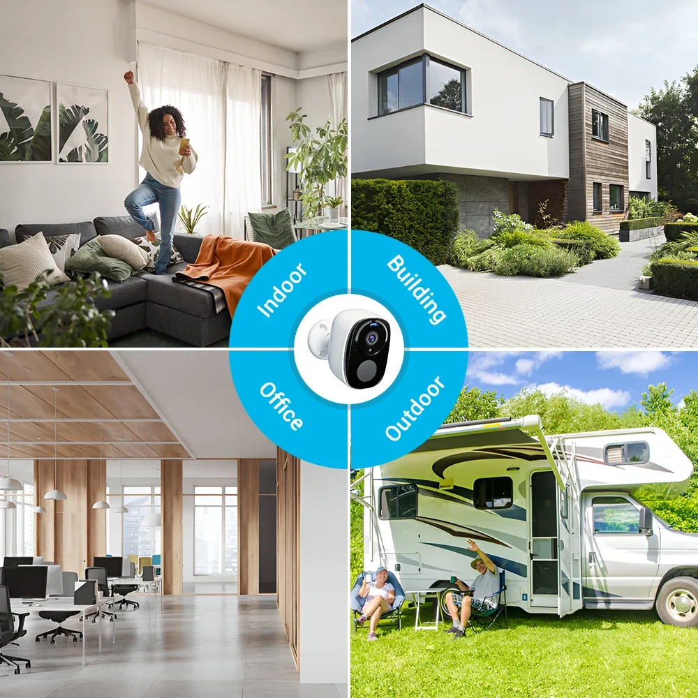 PEGATAH 5MP Telecamera di sicurezza solare Wireless Visione notturna a colori esterna Alimentata a batteria 2.4G WiFi PIR Telecamera Alexa impermeabile