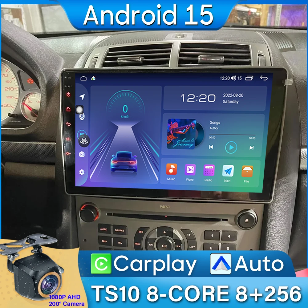 

Car Radio Carplay For Peugeot 407 2004-2011 Android 15 Navigation GPS Android Auto Stereo Android 15 Video 2K BT 4G No 2din DVD