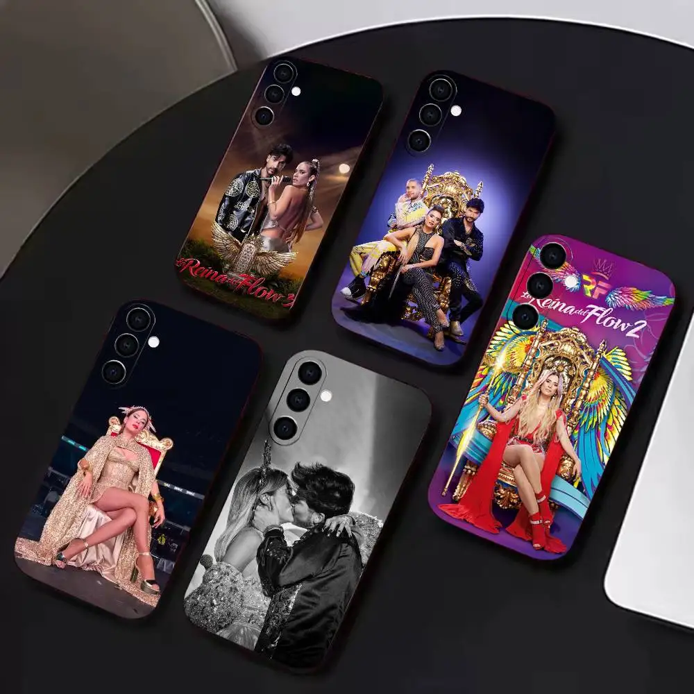 Чехол для телефона Yeimy-La Reina Del Flow -ES для Samsung A72, A71, A72, A70, A53, A52, A51, черный, мягкий, из ТПУ