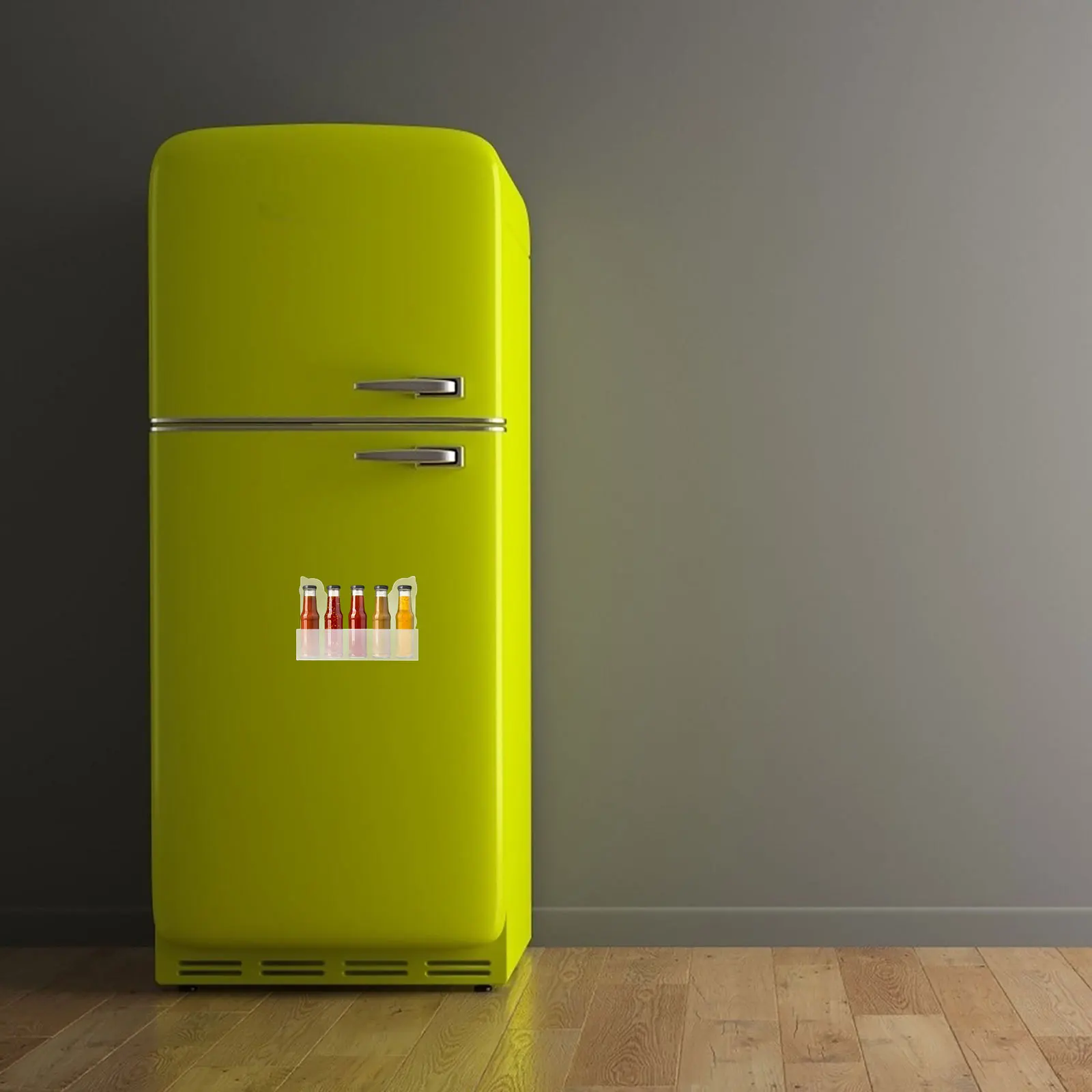 

Transparent Acrylic Suction Cup Refrigerator Organizer Rack for Spice Jars Kitchen Storage Shelf Fridge Holder