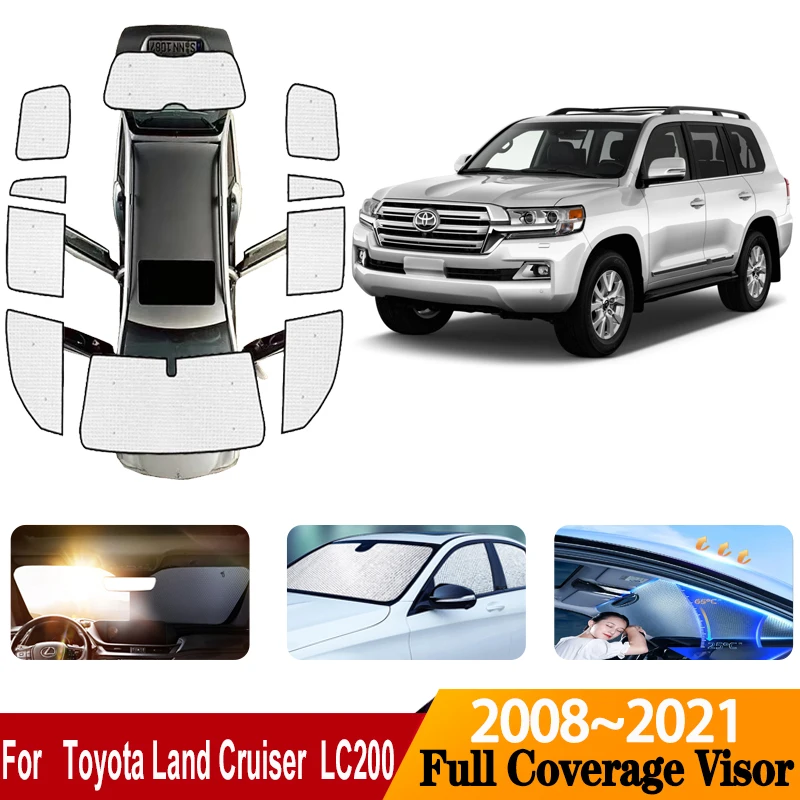 Car Sun Visors For Toyota Land Cruiser LC200 Accessories FJ200 J200 2008~2021 Sunscreen Window Sunshade Covers Car Accessories