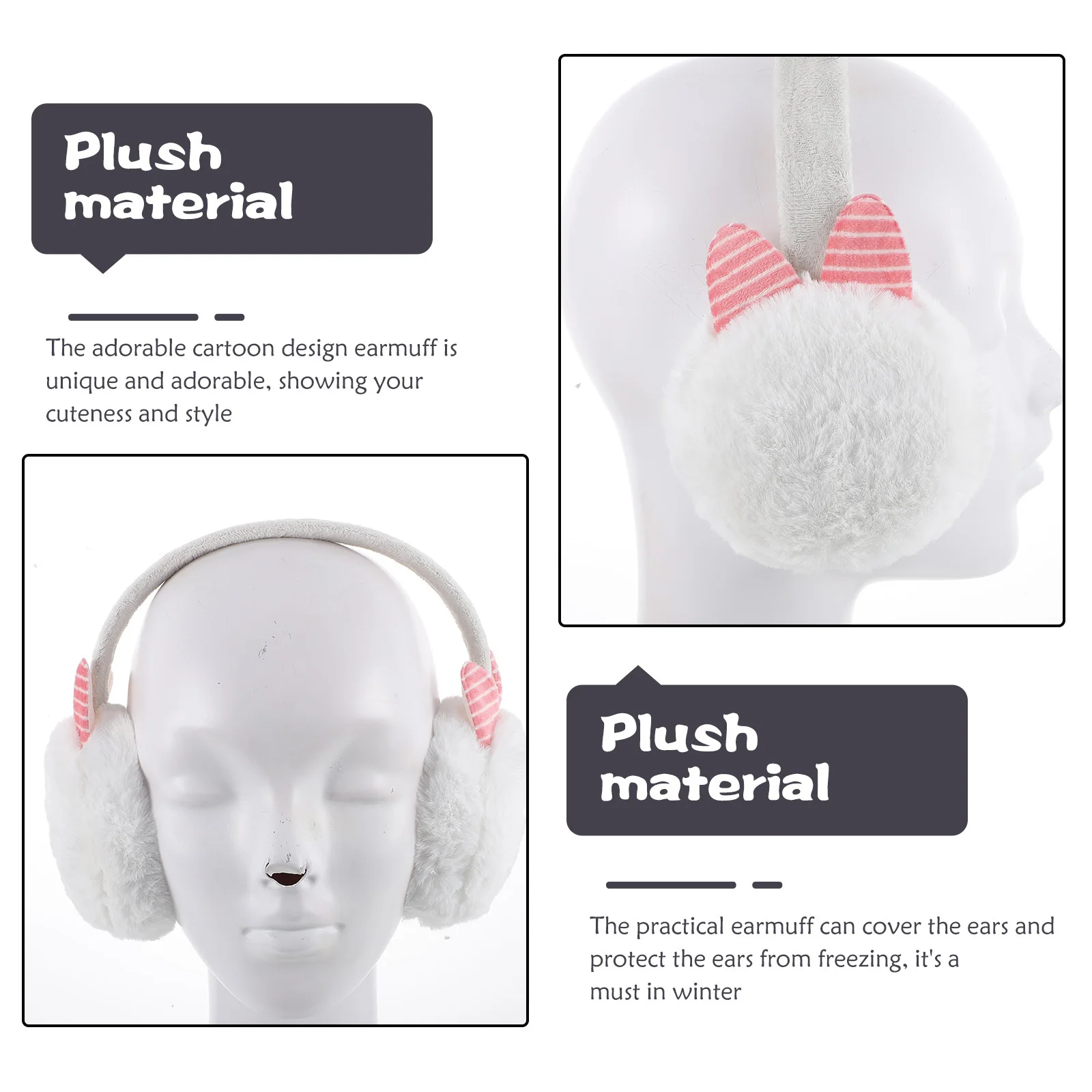 

1pc Earmuffs Adorable Protectors For Adults Windproof Soft Warm Ear Covers Outdoor Fashionable Ear Accessories