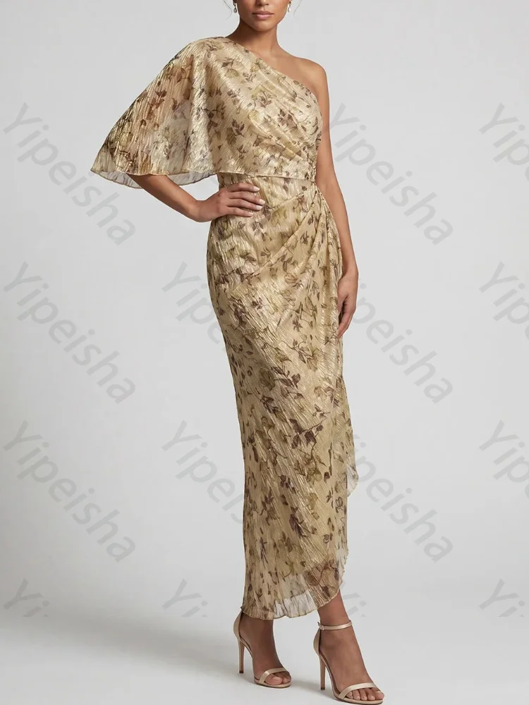 Customized One-shoulder Ruched Mother of The Bride Dresses Sexy Backless Evening Dress Exquisite High Quality Prom Party Gowns