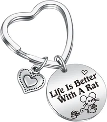 Rat Inspirational Keychain Rat Mom Gift Rat Charm Keychain Pet Rodent Owner Gift Rat Keychain Gifts for Women Men