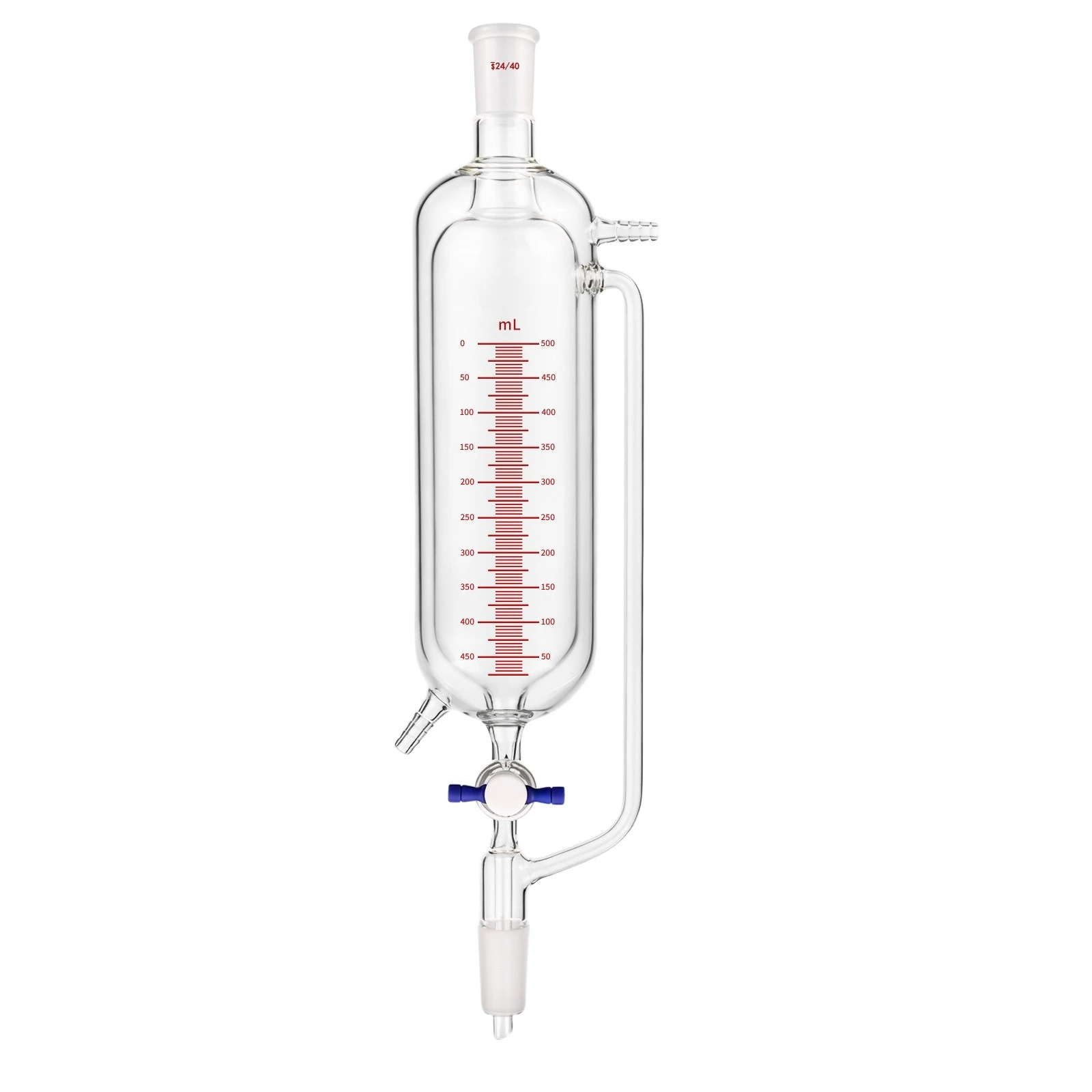 Double‑Jacket Graduated Constant Pressure Dropping Funnel PTFE Stopcock Borosilicate Glass Chemistry Lab Addition Tool