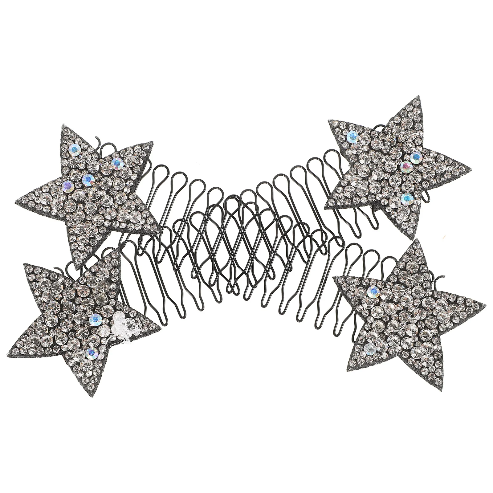 

2 шт., невидимая заколка для волос с серебряной звездой, заколки для волос U-образной формы, фиксатор волос, расческа, инструмент для укладки прически, женские аксессуары