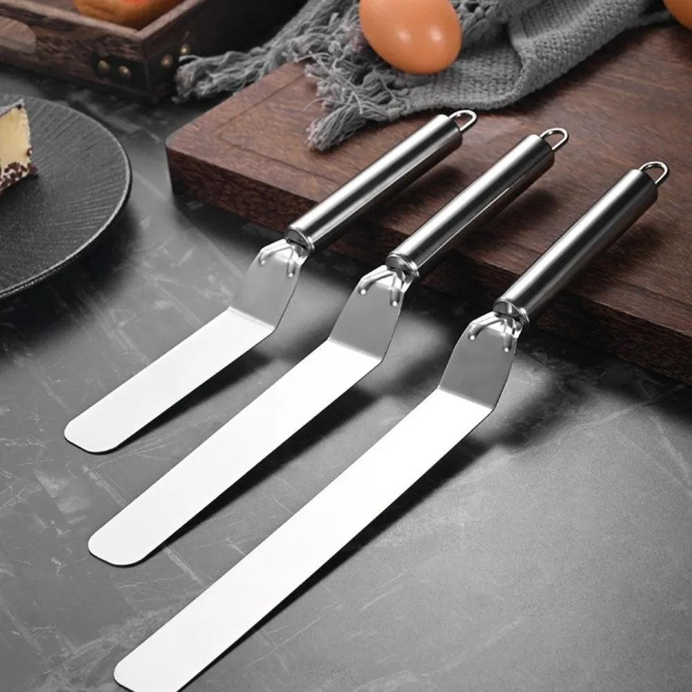 Stainless Steel Cream Spatula 6/8/10 Inch DIY Cake Spatula Curved/Straight Cake Decorating Tools Kitchen Pastry Cake Decor