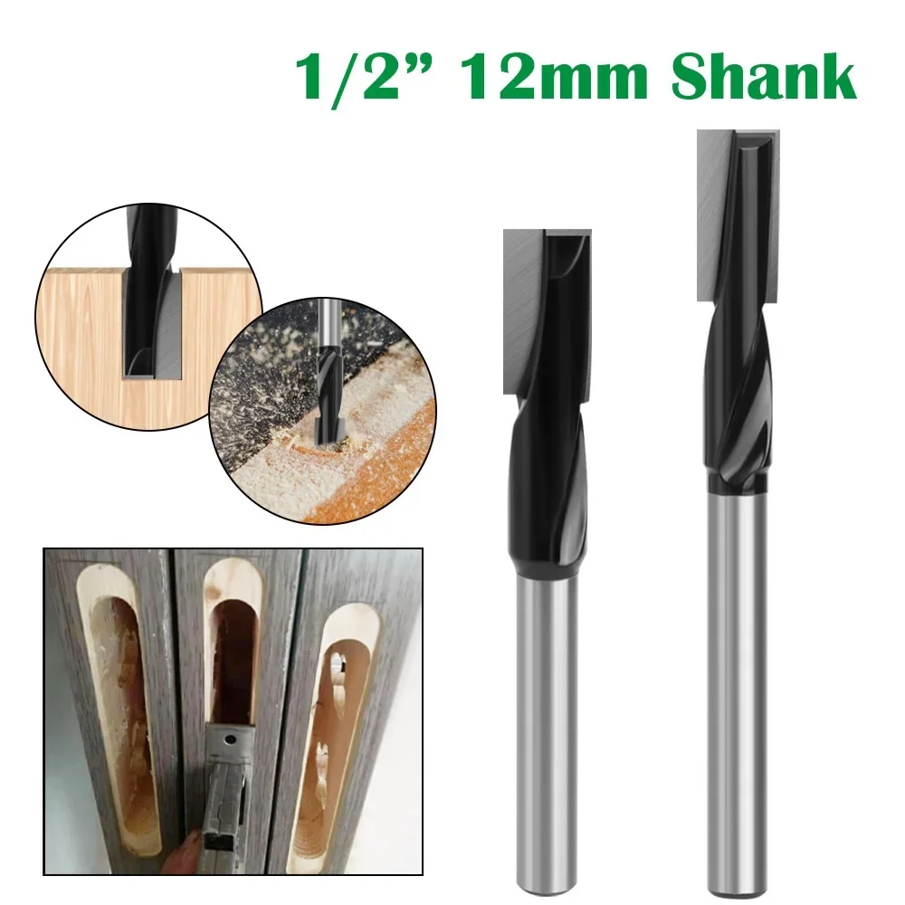 12mm 12.7mm Shank Lengthened Cleaning Bottom Router Bit Spiral Diameter 17mm 18mm Engraving Machine Woodworking Milling Cutter