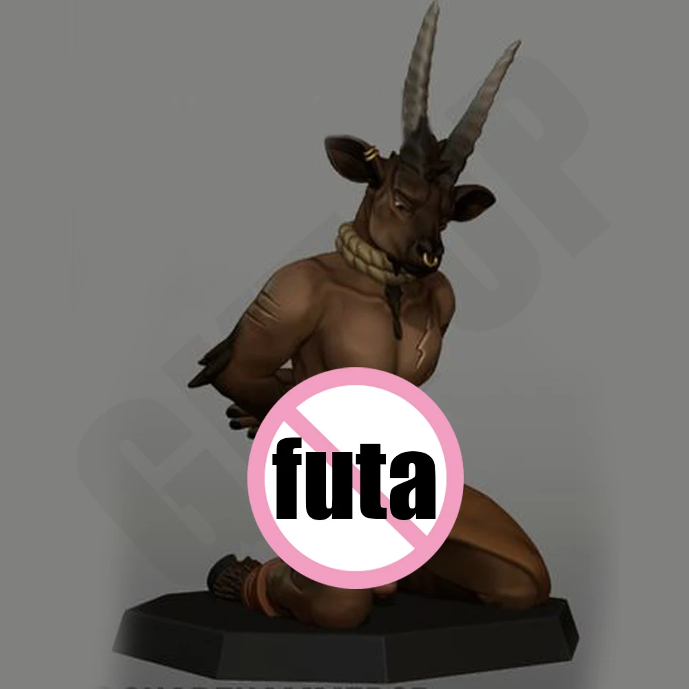 

1/24 FUTA Humanoid Goat Grey Resin Figurine Toy Unpainted GK Doll Unassembled 3D Print Assembly Miniature Reduction Statue Toy
