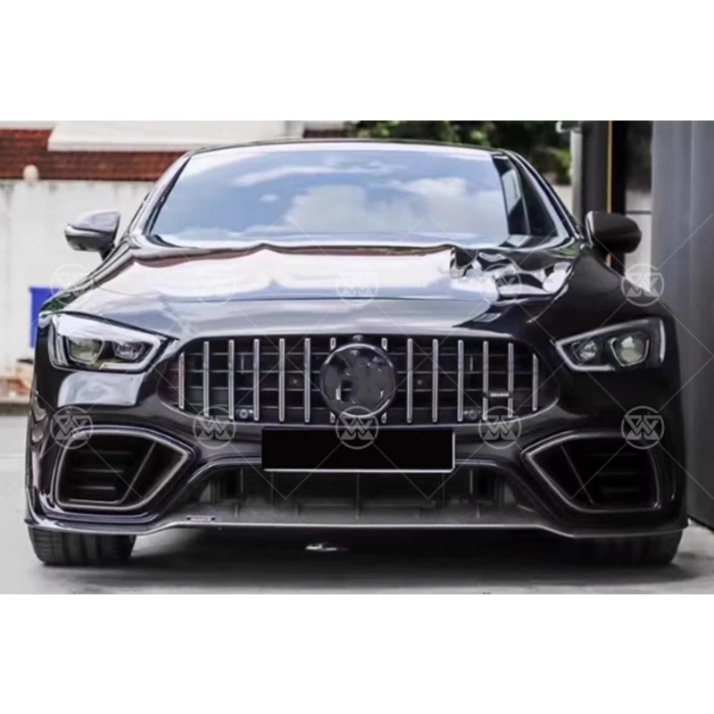 لمرسيدس بنز AMG GT43 GT50 GT53 2019 + B نمط ألياف الكربون المصد الأمامي Foglamp إطار شبكي تنفيس الهواء غطاء الشواية طقم الجسم #4