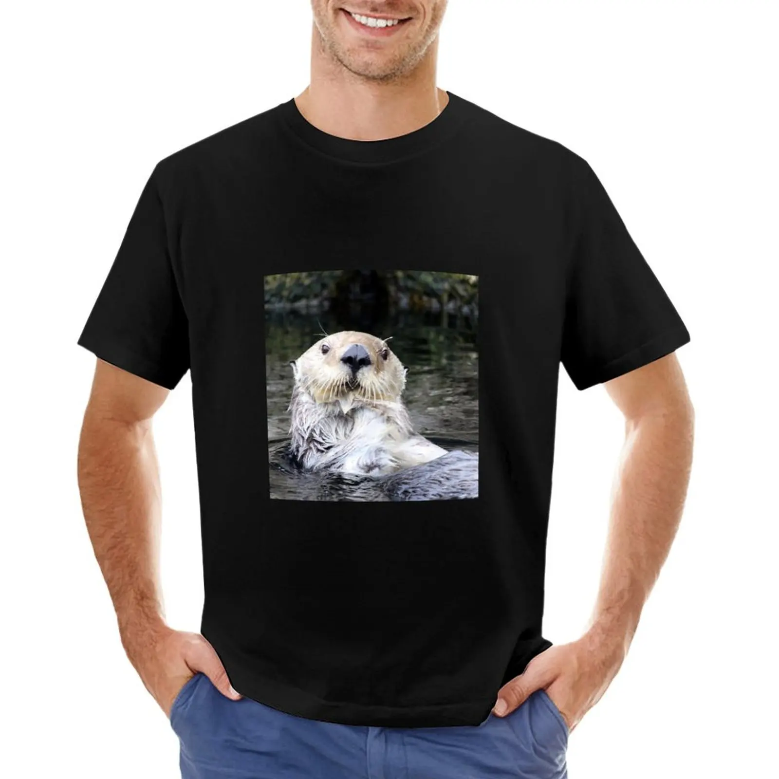 Sea Otter.....Hi There! T-Shirt custom t shirt plain mens fashion