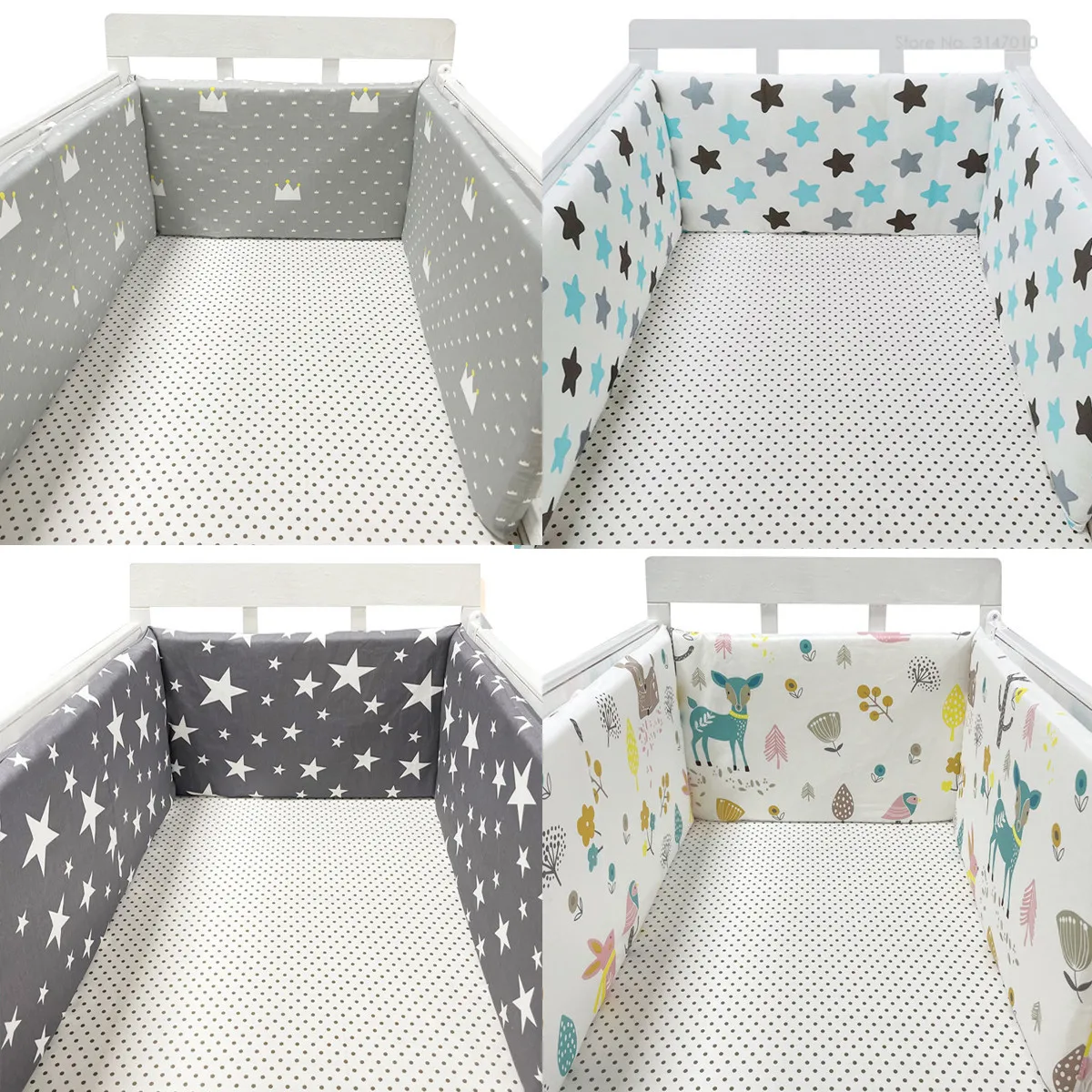 

Baby Crib Bumper Cotton Thicken One-piece Crib Around Cushion Cot Protector Pillows Newborns Room Bedding Decor