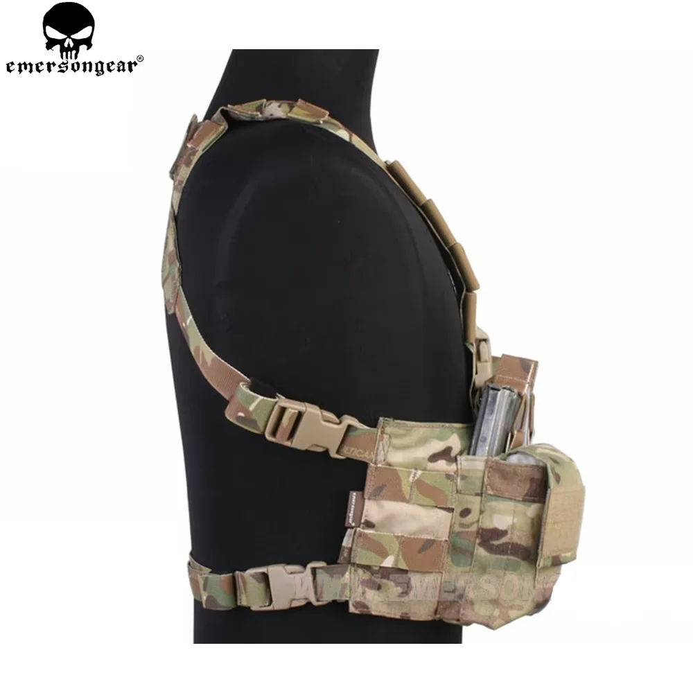 Emersongear Easy Chest Rig Vest Tactical Combat Recon Vest with Magazine Pouch Airsoft Hunting Paintball Vest Multi-camo EM7450