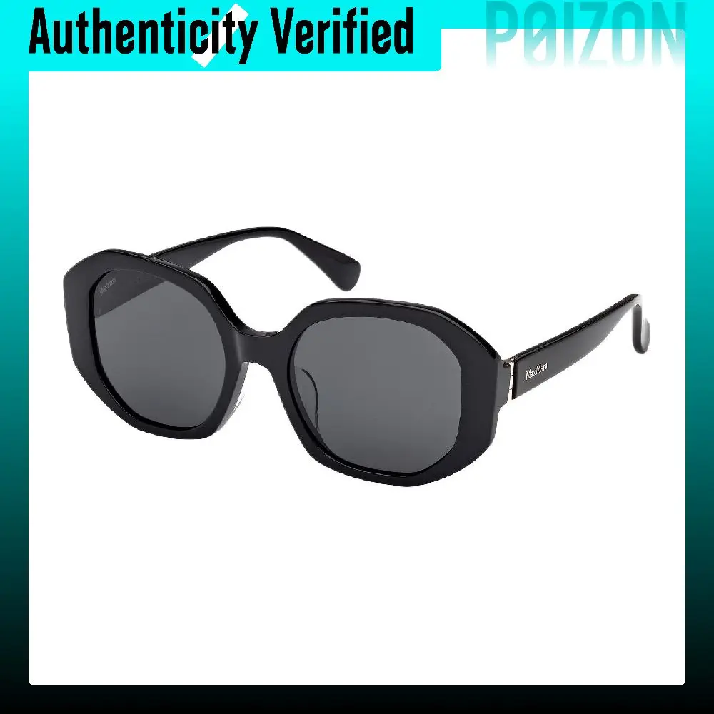 MaxMara Plate Irregular Shape Sunglasses Unisex Black MM0153-K_01A
