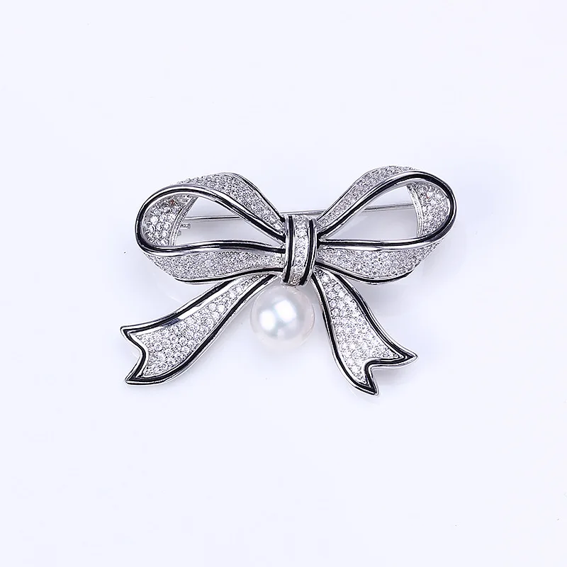 

Copper-plated Real Gold Brooch Accessories, Color-preserving Pearl Bow Brooch Empty Holder Jade Agate DIY Accessories Women