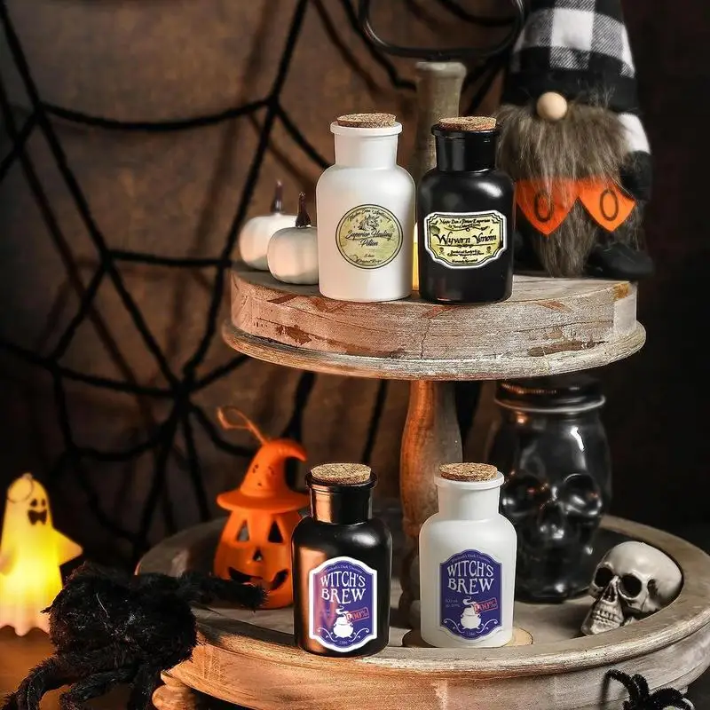 Halloween Bottle Labels Stickers Retro Horror Gothic Magic Potion 50pcs Vintage Decals Suitcase Scrapbooking Toys For party