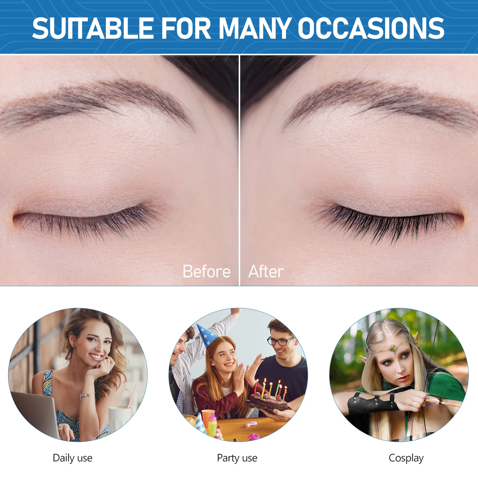 10Pairs False Eyelashes Short Natural Look Easy to Wear Curved Design for Women Makeup Accessories False Lashes Pack