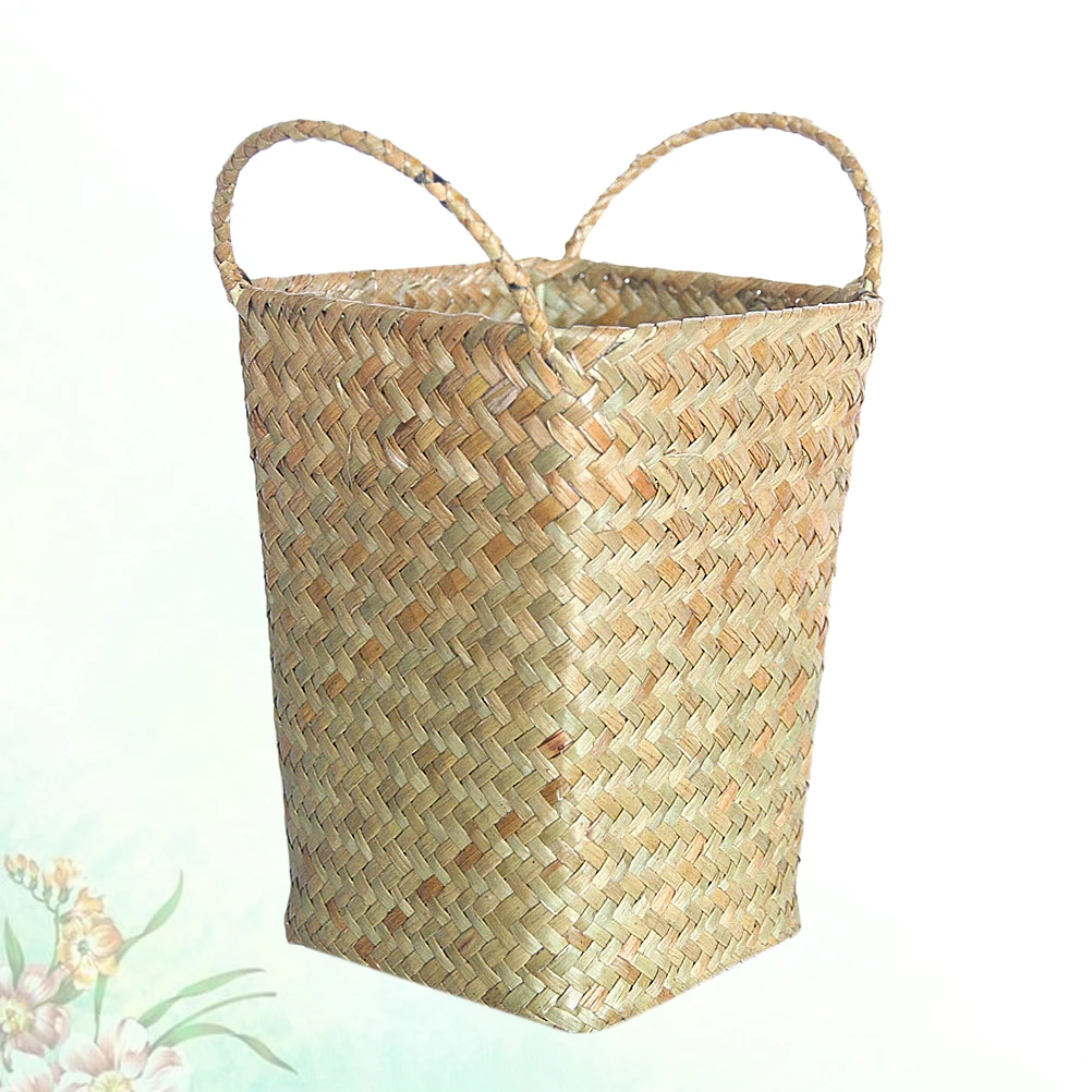 

Wicker Rattan Storage Basket Simulated Organizer For Clothes Towels Laundry Basket Bedroom Bathroom Dorm Use Vegetable