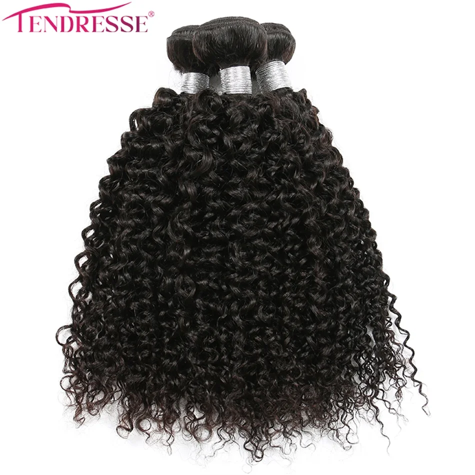 Encaracolado Pacotes com Fechamento de Renda, 100% Cabelo Humano, Kinky Remy, Malásia, Ombre, Brown, Malásia, 3 Pacotes