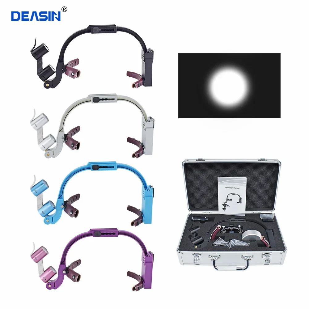 Colorful 2.5X 3.5X Dent al LED Head Light Lamp For Magnification Binocular Loupes 5W Surgical Headlight Lab Equipment