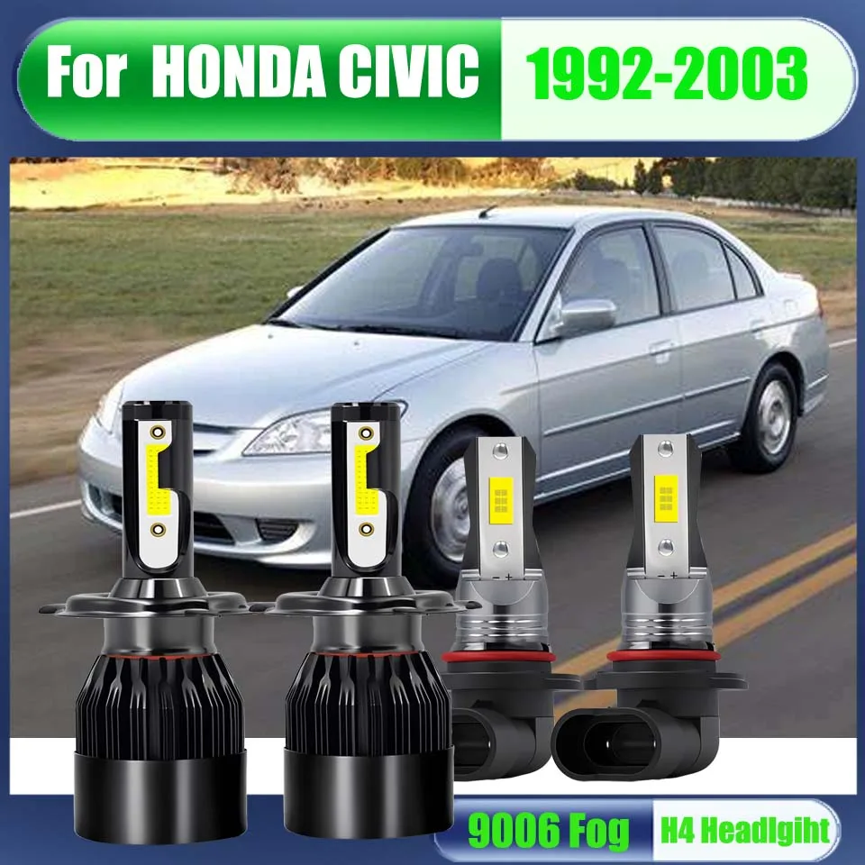 

LED Headlight High Low Foglight -Vibration Resistant For HONDA CIVIC 1992 1993 1994 1995 1996 1997 1998 1999 2000 2001 2002 2003