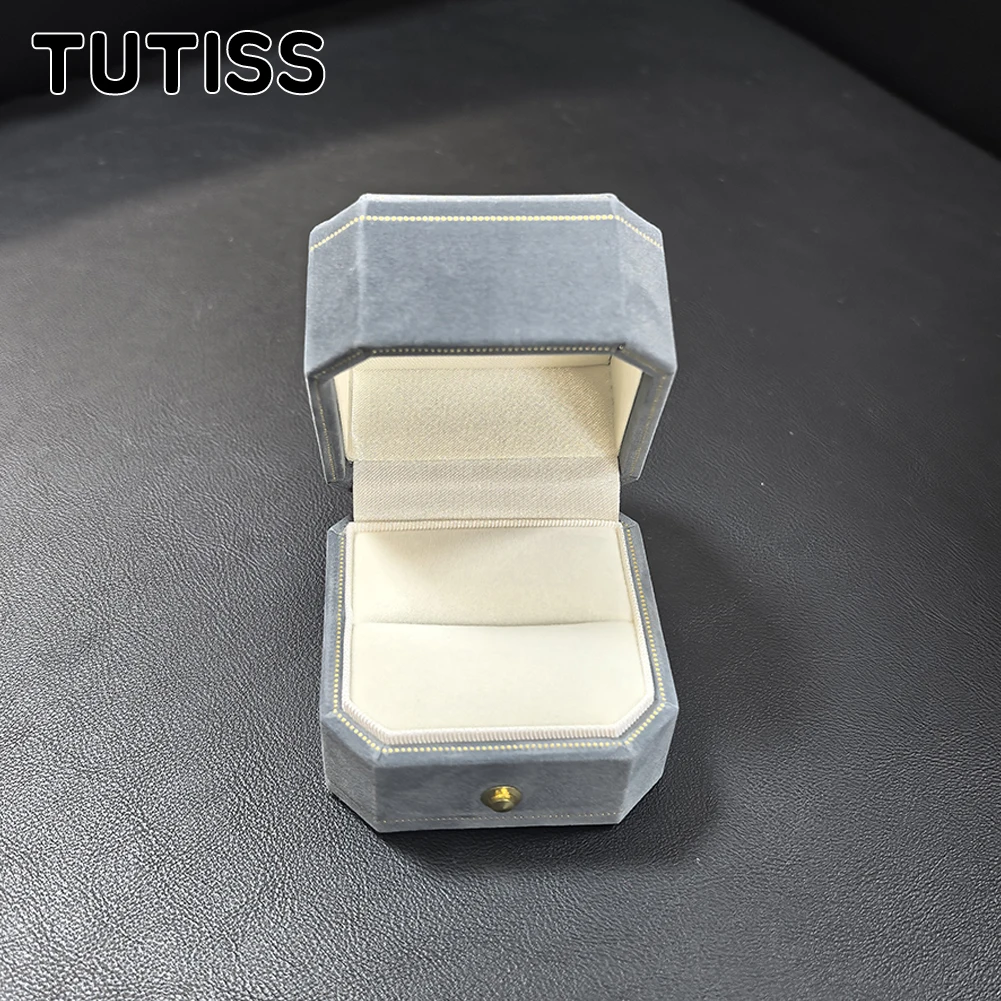 

TUTISS Tungsten Alloy Light Red Special Ring Box, Suitable For Engagement, Wedding, Birthday Parties, Jewelry Storage