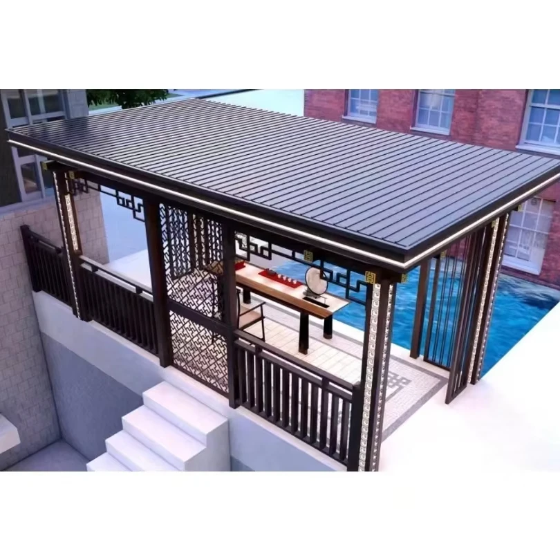 

Outdoor Garden Exterior Backyard Aluminium Pergola Bioclimatique Sunshade Pergola Louvered Gazebo Pergola Awning