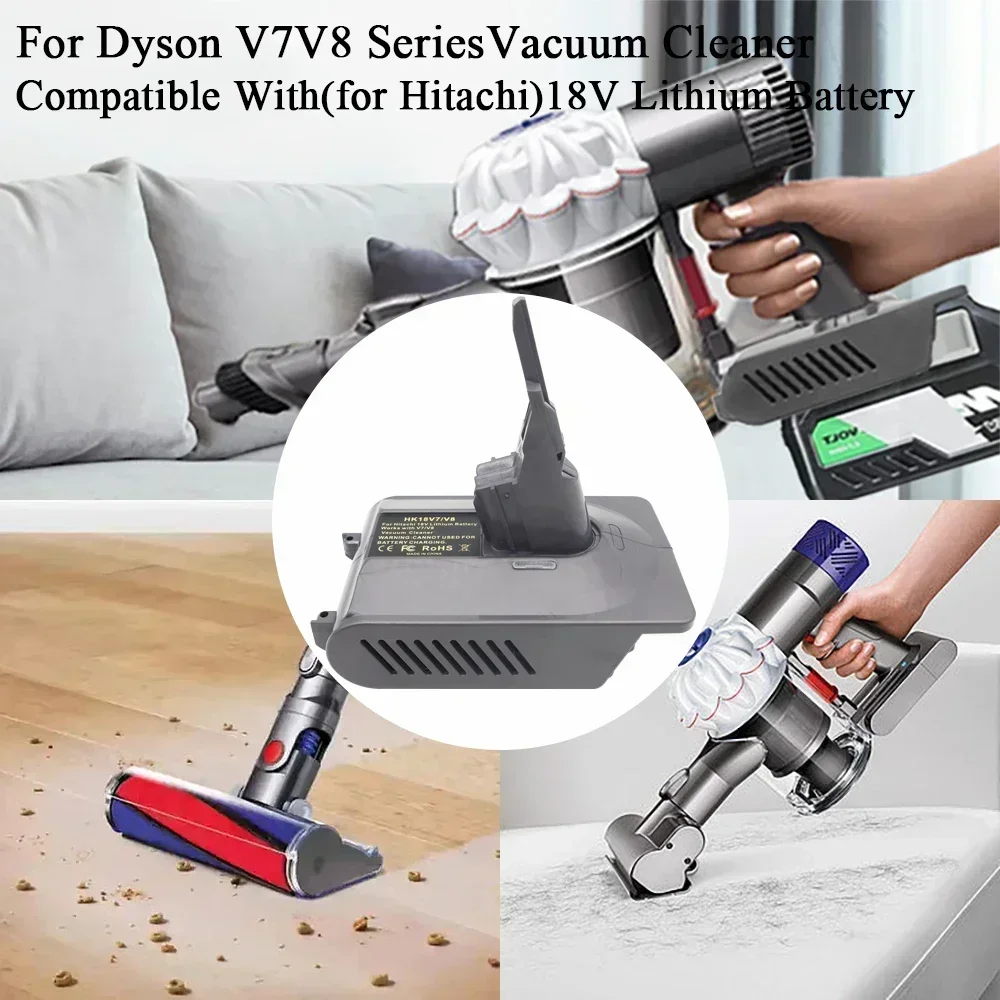 HK18V6 HK18V7 V8 محول محول لشركة هيتاشي ل Hikoki BSL1830 1860 بطارية ليثيوم أيون إلى ل دايسون V6 V7 V8 مكنسة كهربائية