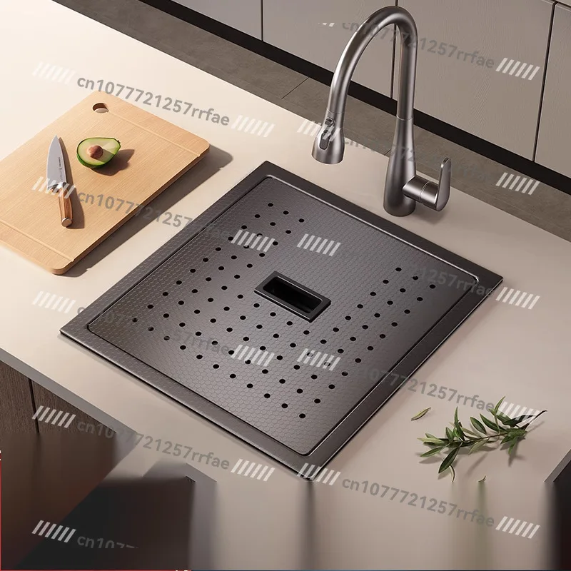 Black dishwasher small rice grain embossed small size sink bar invisible slot with cover Western kitchen hidden type